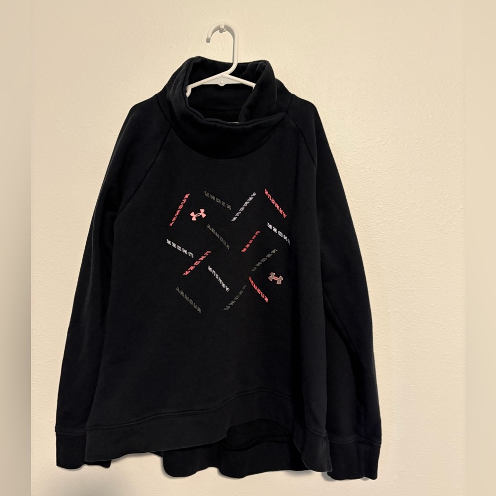 Under Armour Youth Black and Pink Cowl Neck Sweater